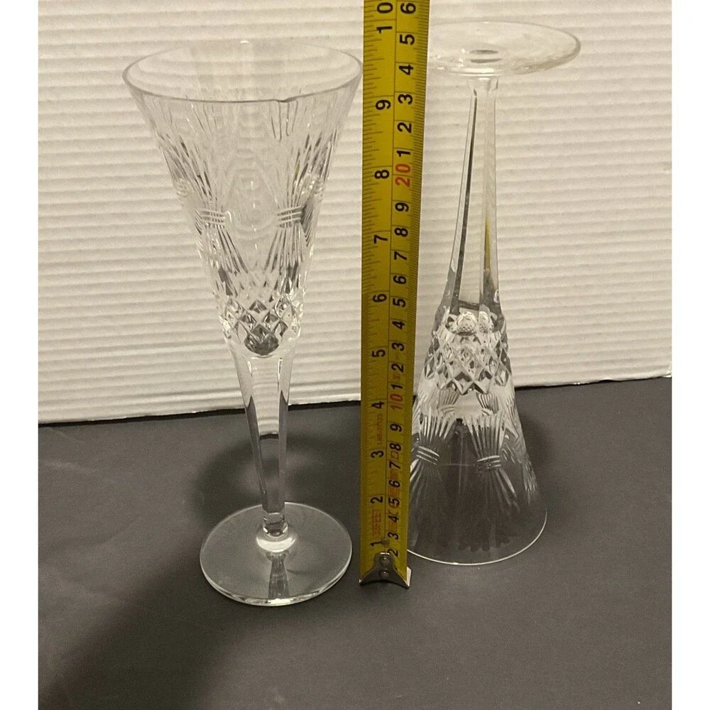 WATERFORD Crystal Toasts Millennium Toasting Champagne Flutes 2Set PICK UP ONLY